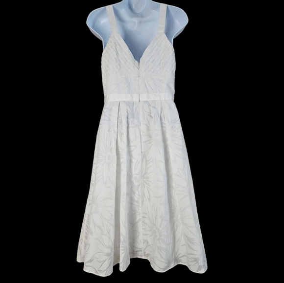 NWOT Alain Manoukian white floral fit & flare dress Womens Large - Picture 2 of 8